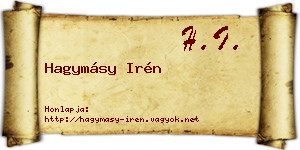 Hagymásy Irén névjegykártya